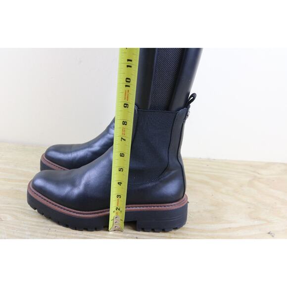 Sam Edelman Boots 8 Black Leather Laguna Chelsea Lug Sole Platform Ankle Shoes - Picture 5 of 8